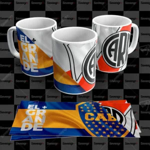 Boca - River | 2 Plantillas Editables Para Sublimar Tazas