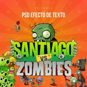 Plantas vs Zombies - Efecto de Texto Editable